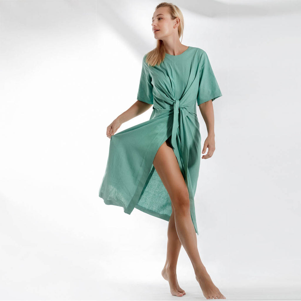 Midi Dress Tie Waist - Zene