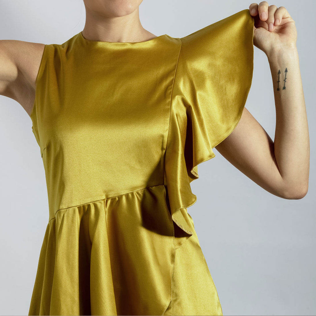 Formal Ruffled-Shoulder Blouse - Zene