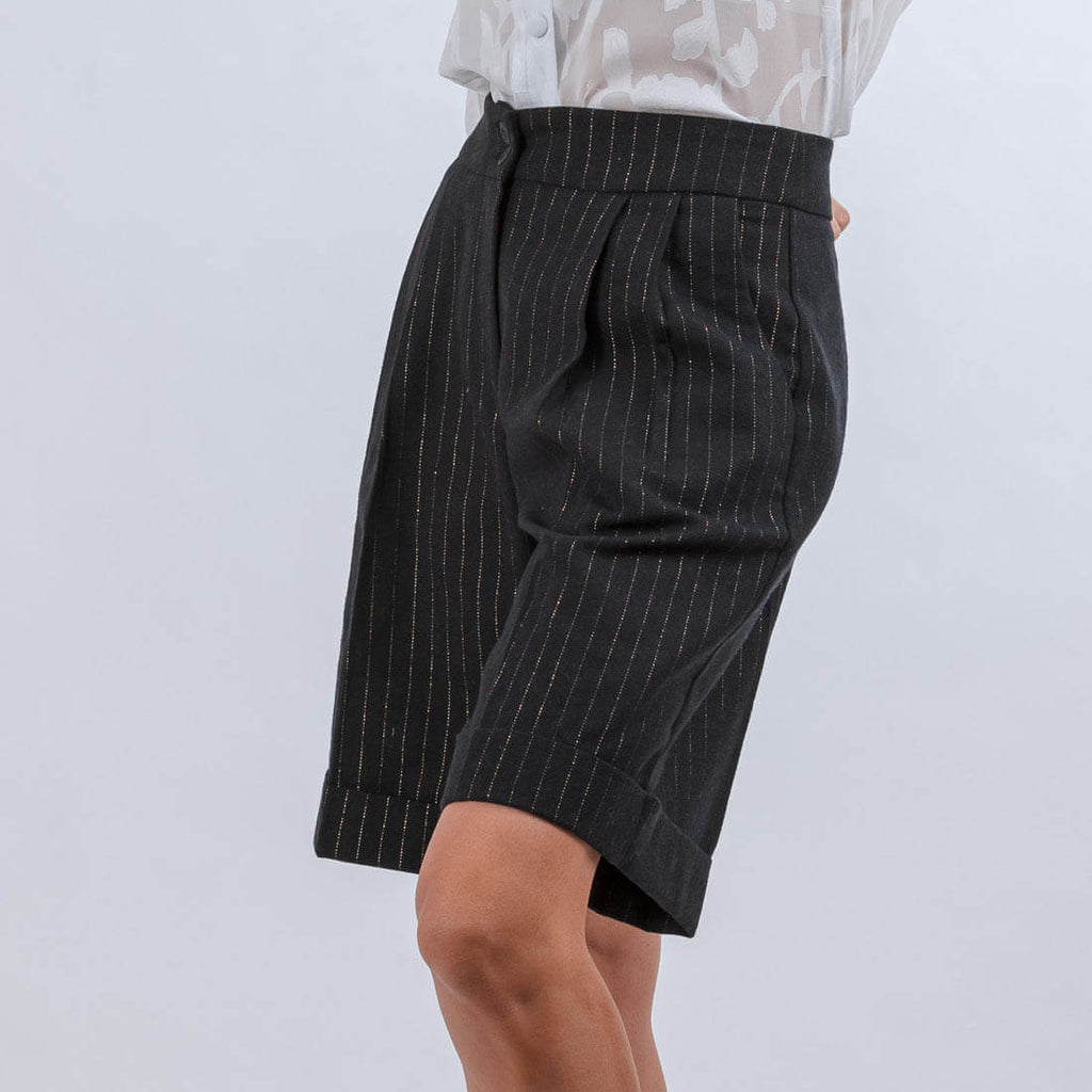 Golden Striped Bermuda Shorts - Zene