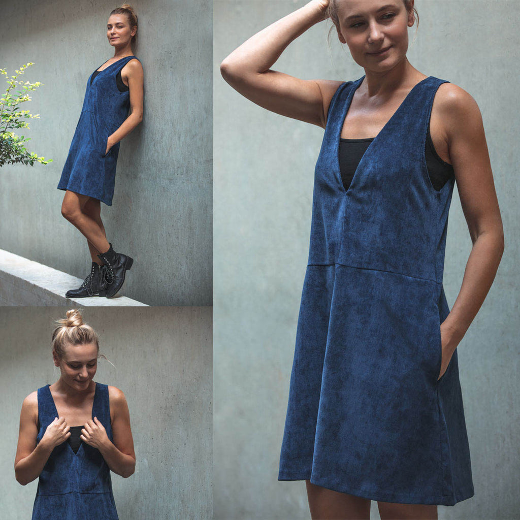 V-Neck Velvet Dress - Zene